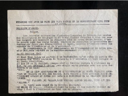 Tract Presse Clandestine Résistance Belge WWII WW2 'Belgique D'abord' (printed On Both Sides Of The Sheet) - Documents