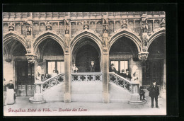 AK Brüssel / Bruxelles, Hotel De Ville-Escalier Des Lions  - Bruxelles (Città)