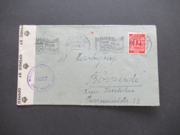 4.1946 Kontrollrat Ziffer Nr.919 EF Zensurbeleg Stempel Military Censorship Und Zensurstreifen Opened By Examiner 3783 - Brieven En Documenten