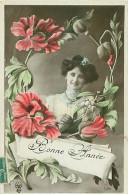 Bonne Année -  Femme Fleurs    Q 2578 - Donne