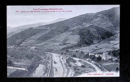 Cp, Chemin De Fer La Gare Avec Train Et Les Villas De La Gare, 66, Amélie Les Bains, écrite 1929 - Estaciones Con Trenes