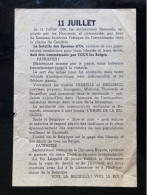 Tract Presse Clandestine Résistance Belge WWII WW2 '11 JUILLET' Printed On Both Sides Of The Sheet - Documenti