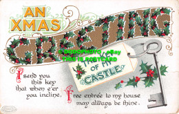 R545537 An Xmas Greeting. The Key Of My Castle. B. B. London And New York Series - Autres & Non Classés