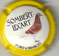 Capsule Champagne SOMBERT_LECART { NR : Pigeon , Contour Jaune } {S18-24} - Sonstige & Ohne Zuordnung