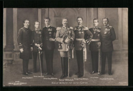 AK Kaiser Wilhelm II. Mit Seinen Söhnen  - Königshäuser