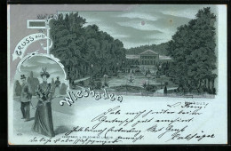 Mondschein-Lithographie Wiesbaden, Blick Auf Kurhaus  - Wiesbaden