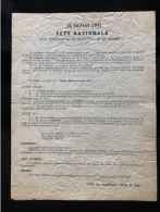 Tract Presse Clandestine Résistance Belge WWII WW2 '21 Juillet 1941 FETE NATIONALE' Printed On Both Sides Of The Sheet - Documents