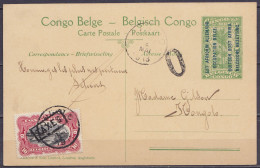 Est-Africain Allemand Occupation Belge "Entrée D'un Village Watuzi" - EP CP 5c Vert Càd KABALO /4 MAI 1918 Taxée 10c à S - Ganzsachen