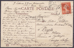 CP Illustr. Forain Affr. 10c Flam. PARIS /8 AVRIL 1917 Pour Administrateur Territorial à PWETO Lac Moero Katanga Congo B - Brieven En Documenten