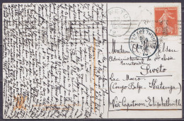 CP Illustrée Militaire Affr. 10c Flam. PARIS /8 NOV 1916 Pour PWETO Lac Moero Katanga Congo Belge - Càd ELISABETHVILLE & - Cartas & Documentos