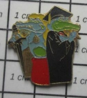 3617 Pin's Pins / Beau Et Rare / ANIMAUX / CROCODILE VERT ET BLEU AVOCAT ET JUGE - Animals