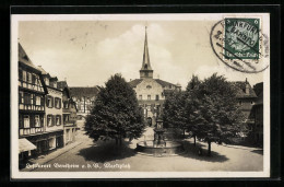 AK Bensheim A. D. B., Marktplatz Mit Brunnen  - Bensheim