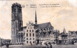 MALINES - MECHELEN - Grand Place Et La Cathedrale - Mechelen