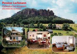 73742462 Pfaffendorf Koenigstein Pension Lachmann Garten Gaststube Zimmer Blick  - Koenigstein (Saechs. Schw.)