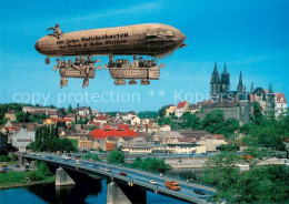 73742449 Meissen Elbe Sachsen Stadtansicht Mit Schloss Und Zeppelin 100 Jahre An - Meissen