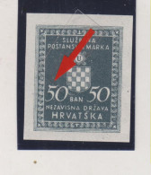 CROATIA WW II  , 0.50 Kn  Official Nice Proof Plate Error MNH - Croatie