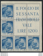 1949 Italia Catullo Blocco Angolare MNH Sass N. 614 - 1946-60: Nuevos