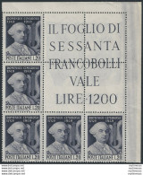 1949 Italia Cimarosa Blocco Angolare MNH Sass. N. 615 - 1946-60: Nuevos