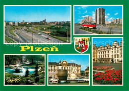 73742301 Plzen Pilsen Moderni Vjezd Do Mesta Sidliste Skvrnany Park A Fontana U  - Tschechische Republik