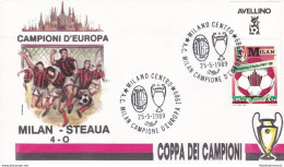 1989 Italia - Repubblica , Milan Campione Di Europa BUSTA COMMEMORATIVA - FDC