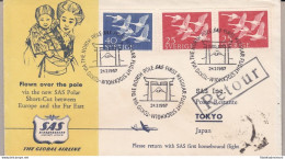 1957 SVEZIA - SAS FIRST FLIGHT STOCKOLM-TOKYO VIA NORTH POLE E RITORNO - Europe