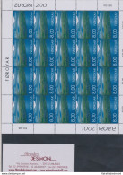 2001 EUROPA CEPT Faeroer 2 Minifogli "Acqua" MNH - Otros & Sin Clasificación