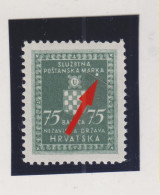 CROATIA WW II  , 0.75 Kn  Official  Plate Error MNH - Croacia