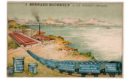 Le Pouget , Hérault , Carte Illustrée Usine Bernard Bourrely , Bouillie Bordelaise , Train - Other & Unclassified