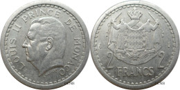 Monaco - Principauté - Louis II - 2 Francs ND (1943) - TTB+/AU50 - Mon6539 - 1922-1949 Luigi II