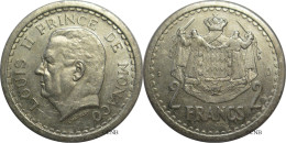 Monaco - Principauté - Louis II - 2 Francs ND (1943) - TTB+/AU50 - Mon6740 - 1922-1949 Louis II