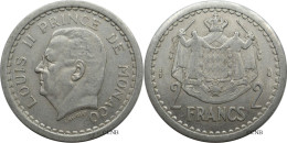 Monaco - Principauté - Louis II - 2 Francs ND (1943) - SUP/AU55 - Mon6131 - 1922-1949 Louis II