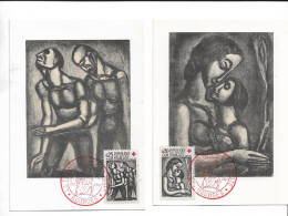 Carte Maximum BOURGES Croix Rouge Le Miserere De Georges Rouault 1961 N0173 - 1960-1969