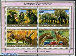 Senegal 1980 Niokolo Kaba Park S/s, Mint NH, Nature - Animals (others & Mixed) - Elephants - Monkeys - Sénégal (1960-...)
