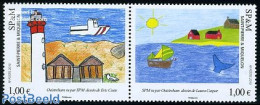 Saint Pierre And Miquelon 2010 Childrens Drawings 2v [:], Mint NH, Transport - Various - Ships And Boats - Lighthouses.. - Bateaux