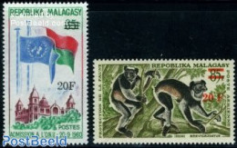 Madagascar 1968 Overprints 2v, Mint NH, History - Nature - Animals (others & Mixed) - Other & Unclassified