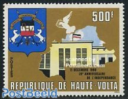 Upper Volta 1980 20 Years Independence 1v, Mint NH, History - Various - Coat Of Arms - Maps - Géographie