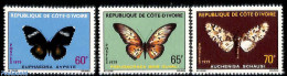 Ivory Coast 1979 Butterflies 3v, Mint NH, Nature - Butterflies - Nuevos