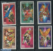 Madagascar 1988 Scouting 6v, Mint NH, Nature - Sport - Birds - Butterflies - Scouting - Andere & Zonder Classificatie