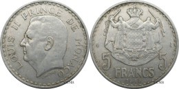 Monaco - Principauté - Louis II - 5 Francs 1945 - TTB/XF45 - Mon6546 - 1922-1949 Louis II