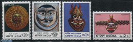 India 1974 Masks 4v, Mint NH, Art - Art & Antique Objects - Ungebraucht