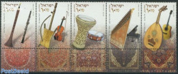 Israel 2010 Music Instruments 5v [::::], Mint NH, Performance Art - Music - Musical Instruments - Nuovi (con Tab)