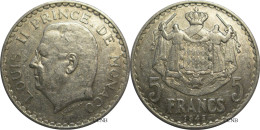 Monaco - Principauté - Louis II - 5 Francs 1945 - TTB/XF45 - Mon6741 - 1922-1949 Louis II.