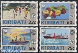 Kiribati 1992 WHO/FAO 4v, Mint NH, Health - Nature - Transport - Food & Drink - Health - Fruit - Ships And Boats - Alimentazione