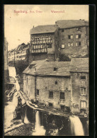 AK Saarburg, Ortspartie Mit Wasserfall  - Saarburg