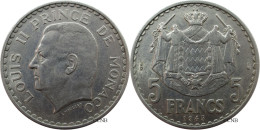 Monaco - Principauté - Louis II - 5 Francs 1945 - TTB+/AU50 - Mon4751 - 1922-1949 Louis II