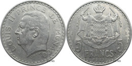 Monaco - Principauté - Louis II - 5 Francs 1945 - TTB+/AU50 - Mon6135 - 1922-1949 Louis II