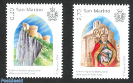 San Marino 2016 San Leone 2v, Mint NH, Religion - Churches, Temples, Mosques, Synagogues - Religion - Art - Castles & .. - Nuevos