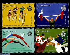 San Marino 2019 Sports 4v, Mint NH, Nature - Sport - Horses - Cycling - Sport (other And Mixed) - Swimming - Weightlif.. - Neufs