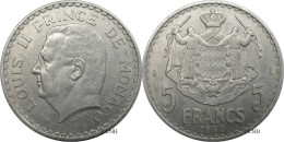 Monaco - Principauté - Louis II - 5 Francs 1945 - SUP/AU55 - Mon6552 - 1922-1949 Luigi II