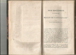 ESSAI BIOGRAPHIQUE ET LITTERAIRE SUR MELLIN DE SAINT - GELAIS PAR EMMANUEL PHILIPPES - BEAULIEUX AVOCAT - Sonstige & Ohne Zuordnung